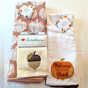 Autumn Kitchen Towel Set Lot Of 3 BNWT